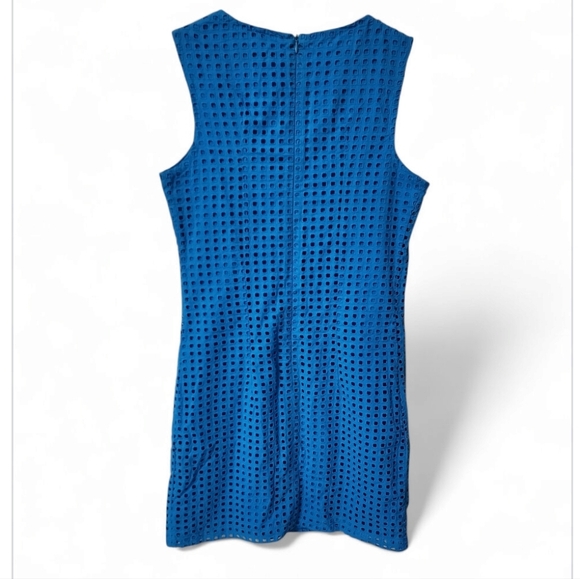 Alfred Sung cotton blue eyelet sleeveless dress - Size 4 - Picture 5 of 9